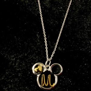 Mickey Mouse Icon Initial “M” Necklace
